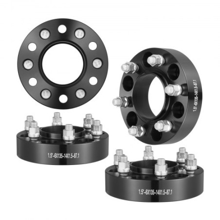 1.5" 6"x5.3" Wheel Spacers Wheel Adapters 6 Lug Forged Spacer 4 PCS Black