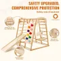 Indoor Jungle Gym, 7-in-1 Toddler Indoor Playground, Wooden Toddler Climbing Toys Indoor with Wood & Rope Ladder, Net Ladder, Sw