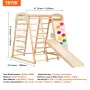 Indoor Jungle Gym, 7-in-1 Toddler Indoor Playground, Wooden Toddler Climbing Toys Indoor with Wood & Rope Ladder, Net Ladder, Sw