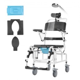Shower Wheelchair 17.5in Al Alloy Bathroom Wheelchair for Disabled Adult