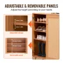 Rattan Shoe Cabinet, 5 Tiers Shoe Storage Organizer with 2 Doors and Adjustable Shelves, 40.35" Tall Rattan Shoe Storage Entrywa