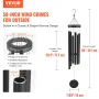 Wind Chimes for Outside, 1473 mm, Deep Tone Wind Chimes with 6 Tubes, Unique Large Memorial Wind Chimes for Anniversary, Amazing