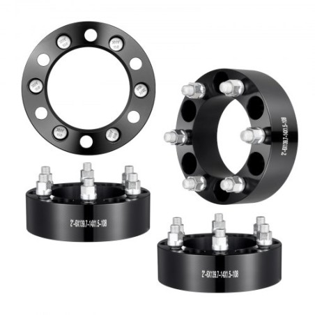 2 "6" X5.5 "Hjulafstandsstykker Hjuladaptere 6 lug smedt afstand 4 stk. Sort