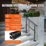 Outdoor Handrail 74.8 kg Load Handrail Outdoor Stairs Aluminum Stair Handrail 91.4x88.9 cm Outdoor Stair Railing Transitional Ra