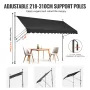 138 x 47" Patio Awning Retractable, Awning Sunshade Shelter with Manual Crank Handle, Outdoor Patio Canopy Sunsetter Deck, Adjus