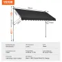 138 x 47" Patio Awning Retractable, Awning Sunshade Shelter with Manual Crank Handle, Outdoor Patio Canopy Sunsetter Deck, Adjus