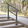 Outdoor Handrail 74.8 kg Load Handrail Outdoor Stairs Aluminum Stair Handrail 91.4x88.9 cm Outdoor Stair Railing Transitional Ra
