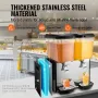 Commercial Beverage Dispenser, 2 Tanks 18 L Per Tank Juice Dispenser, 370W Stainless Steel Ice Tea Drink Machine with 45°F-54°F 