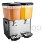 Commercial Beverage Dispenser, 2 Tanks 18 L Per Tank Juice Dispenser, 370W Stainless Steel Ice Tea Drink Machine with 45°F-54°F 