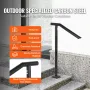 Handrail, 1-3 Step Black Steel Railing for Steps 330LBS Capacity Stair Handrail Baking Varnish Metal Handrail for Stairs Stylish