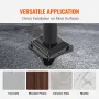 Handrail, 1-3 Step Black Steel Railing for Steps 330LBS Capacity Stair Handrail Baking Varnish Metal Handrail for Stairs Stylish