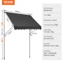 98 x 47" Patio Awning Retractable, Awning Sunshade Shelter with Manual Crank Handle, Outdoor Patio Canopy Sunsetter Deck, Adjust