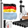 30FT Detachable Flagpole Kit Heavy Duty Aluminum Flag Pole German Black