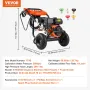 Gas Pressure Washer, 3500 PSI 10L/min, 2.6 GPM Gas Powered Pressure Washer with Aluminum Pump, Spray Gun and Extension Wand, 5 N