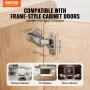 Cabinet Hinges, 60 Packs Full Overlay Kitchen Cabinet Door Hinges, 100 Degree Opening Angel Soft Close Concealed Cupboard Hinges