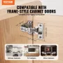 Cabinet Hinges, 60 Packs Partial Overlay Kitchen Cabinet Door Hinges, 100 Degree Opening Angel Soft Close Concealed Cupboard Hin