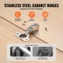 Cabinet Hinges, 60 Packs Partial Overlay Kitchen Cabinet Door Hinges, 100 Degree Opening Angel Soft Close Concealed Cupboard Hin