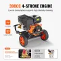 Benzin højtryksrenser 4400 PSI 15L/min 2.6 GPM med 5 dyser til