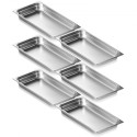 6 Pack Full Size Hotel Pans Steam Table Pan Stainless Steel 2.5" Deep