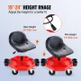 Rolling Garage Stool, Adjustable Height, 17 x 15 in Comfort Cushion,Round Shop Stool with Parts Tray,All-Terrain 5" Casters with