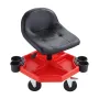 Rolling Garage Stool, Adjustable Height, 17 x 15 in Comfort Cushion,Round Shop Stool with Parts Tray,All-Terrain 5" Casters with