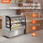 Refrigerated Display Case, 18 Cu.Ft./505L Large Pastry Display Case, 2-Tier Commercial Display Refrigerator with LED Lighting, D