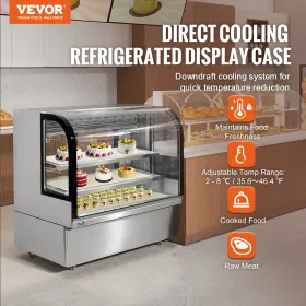 Refrigerated Display Case Bakery Display Fridge Case 18 cu ft/505L 2-Tier