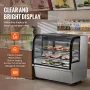 Refrigerated Display Case, 18 Cu.Ft./505L Large Pastry Display Case, 2-Tier Commercial Display Refrigerator with LED Lighting, D