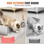 Cat Litter Box, 8 inches Deep, XL Extra Large Stainless Steel Cat Litter Box with Scoop, Wide Filtering Foot Board & High Sides,