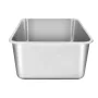 Cat Litter Box, 8 inches Deep, XL Extra Large Stainless Steel Cat Litter Box with Scoop, Wide Filtering Foot Board & High Sides,