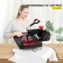 Heat Press Machine 30.5x38.1 cm 360° Rotation Swing Away Red Heat Press 5 In 1 Heat Press 1000W Sublimation Machine 5 In 1 Shirt