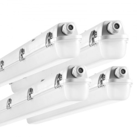 4 pcs 4ft LED damptæt lys 60W/50W/40W Selectable 5400/6400/7400lm