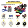 Heat Press Machine 30.5x38.1 cm 360° Rotation Swing Away Red Heat Press 5 In 1 Heat Press 1000W Sublimation Machine 5 In 1 Shirt