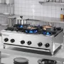 Commercial Gas Stove with 6 Burners, Propane and Natural Gas Countertop Cooking Stove Range, Stainless Steel Gas Hot Plate, Comm