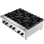 Commercial Gas Stove with 6 Burners, Propane and Natural Gas Countertop Cooking Stove Range, Stainless Steel Gas Hot Plate, Comm