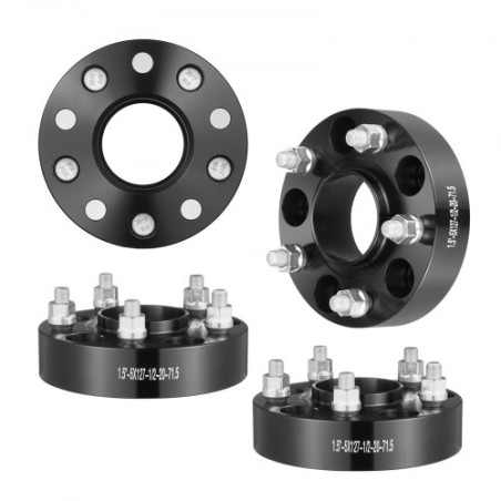 1,5 "5" X5 "Hjulafstandshjuladaptere 5 lug smedt afstand 4 stk. Sort