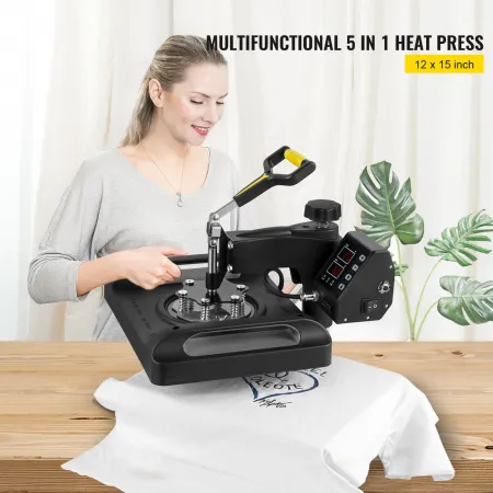 Heat Press Machine 12 x 15 tommer 5 i 1 Shirt Printing Machine