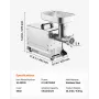 Meat Grinder, 5 Lbs/Min Capacity Electric Meat Grinders with Blade, Grinding Plate, Sausage Maker, Stainless Steel Commercial Me