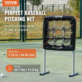 9 Hole Baseball Net, 28"x27" Softball Baseball Training Equipment for Hitting Pitching Practice, Heavy Duty Height Adjustable