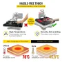 Heat Press Machine 38.1x38.1 cm 360° Rotation Swing Away Red Heat Press 5 In 1 Shirt Printing Machine 5 In 1 Heat Press 1000W Su