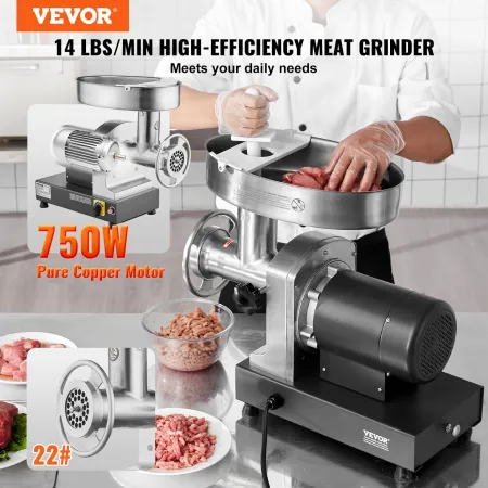 Kommerciel elektrisk kødkværn 14 lbs/min pølse stuffer maker