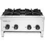 Commercial Gas Stove with 4 Burners, Propane and Natural Gas Countertop Cooking Stove Range, Stainless Steel Gas Hot Plate, Comm