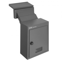 Through The Wall Drop Box 12.5x6.3x16.9" Mailbox with Code Lock Dark Gray
