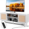 Rattan-TV-StÃ¤nder 191cm Fernseher Boho-TV-Schrank WeiÃŸ Fernsehschrank