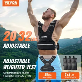 20-32lb Justerbar vægtet vest til mænd Kvinder styrketræning