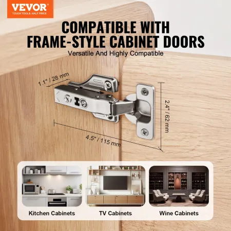 Cabinet Hinges, 40 Packs Full Overlay Kitchen Cabinet Door Hinges, 100 Degree Opening Angel Soft Close Concealed Cupboard Hinges