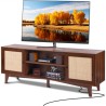 Rattan-TV-StÃ¤nder 191cm Fernseher Boho-TV-Schrank Fernsehschrank Walnuss