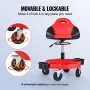 Rolling Garage Stool 136.1 kg Adjustable Mechanic Work Shop Seat w/Casters