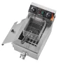 Commercial Deep Fryer, 3000W Electric Countertop Fryer with Basket, 11.6Qt / 11L Stainless Steel Single Oil Fryer with Time & Te