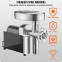 Meat Grinder, 6 Lbs/Min Capacity Electric Meat Grinders with Blade, Grinding Plate, Sausage Maker, Stainless Steel Commercial Me